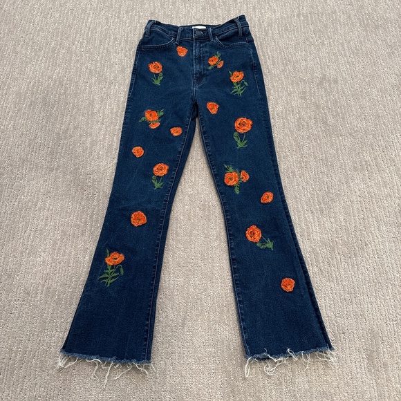 MOTHER Denim - Mother Hustler Ankle Fray Embroidered Jeans